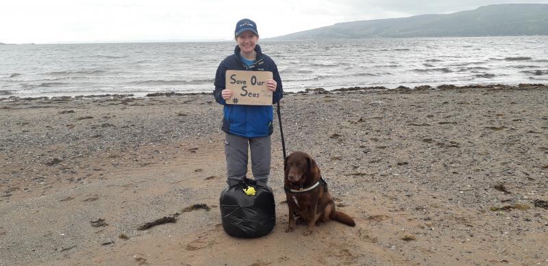 Mhairi on one of her weekly #SOSSaturdays beach cleans, through which she has taken over 50,000 pieces of plastic out of the River Clyde.