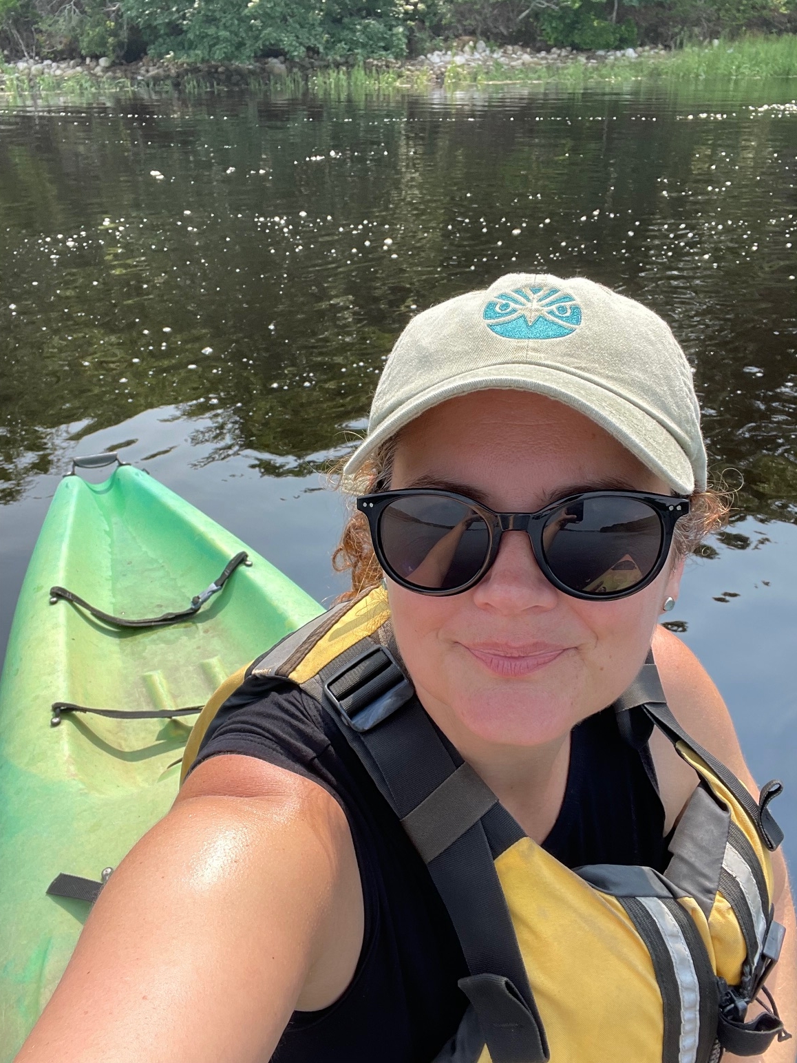 Rachel L. Stronach on a kayak