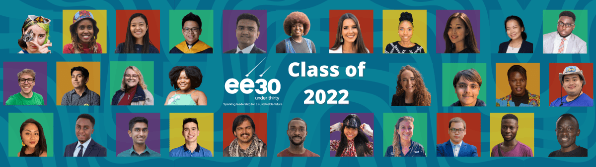 Thirty smiling faces represent the 2022 EE 30 Under 30 cohort.