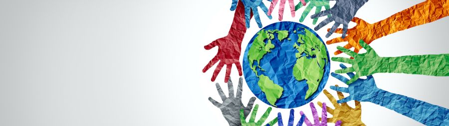 illustration of arms reaching toward earth