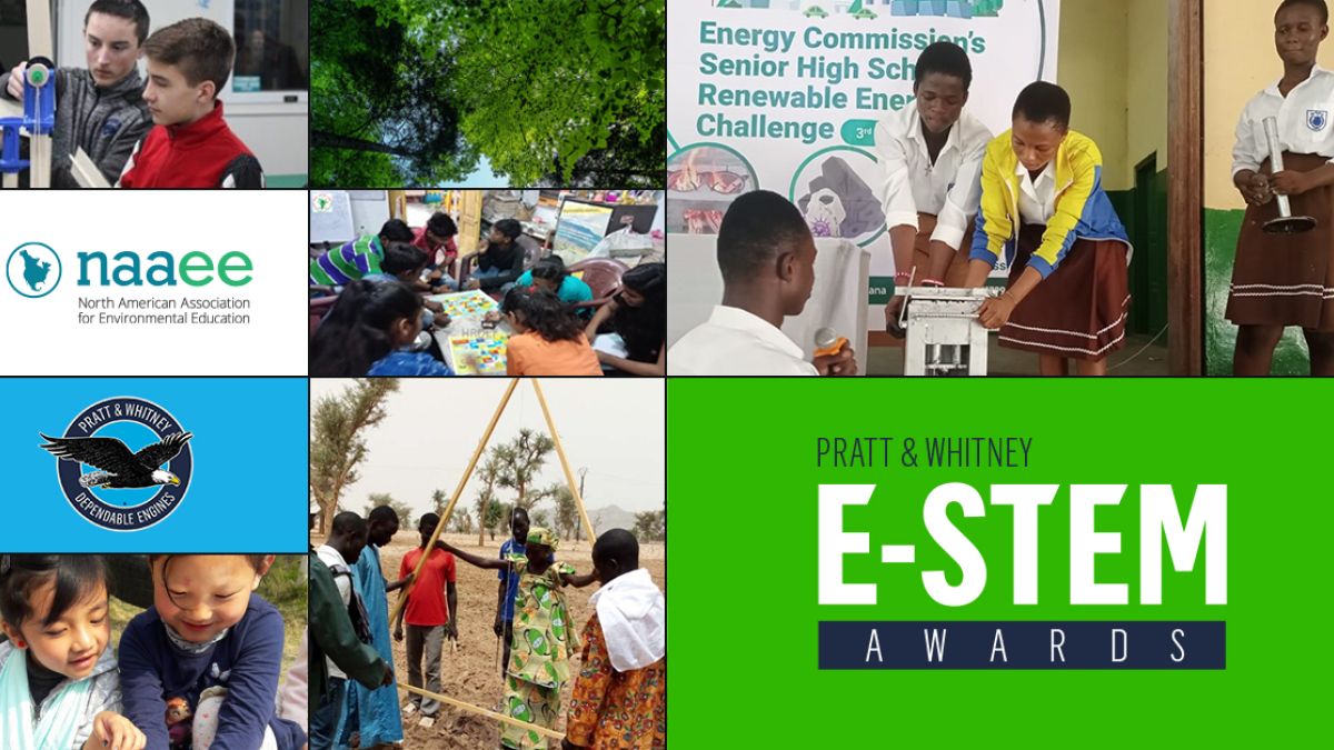 Pratt and Whitney E-STEM awards; images of students working on science projects