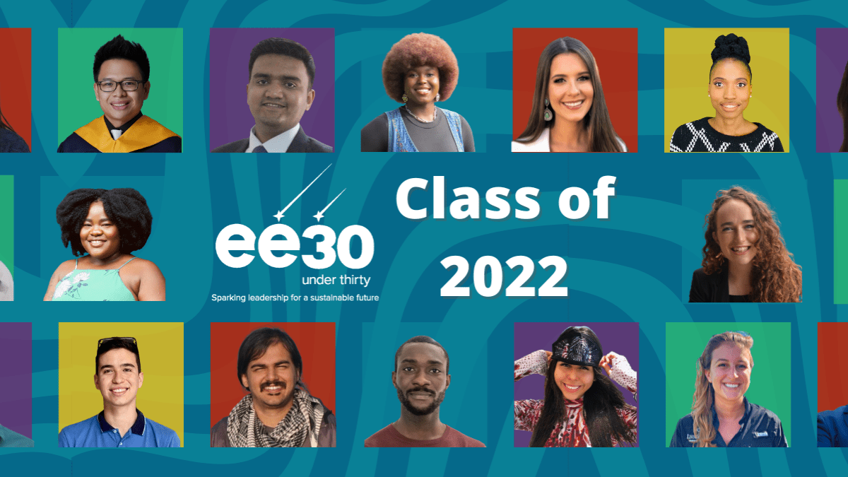 Thirty smiling faces represent the 2022 EE 30 Under 30 cohort.