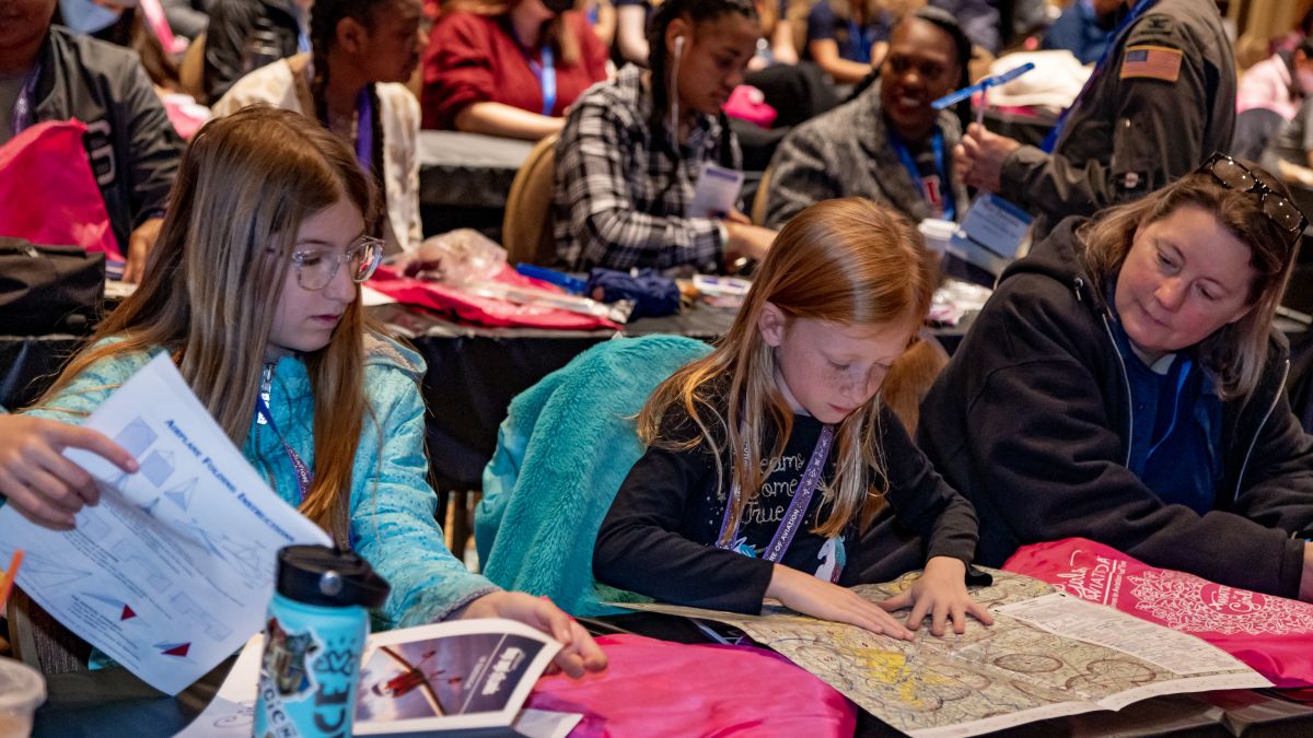 Some 250 local girls enjoyed Girls in Aviation Day Long Beach during the WAI2023 conference at the Long Beach Convention Center. Photo by: Andrew Zaback