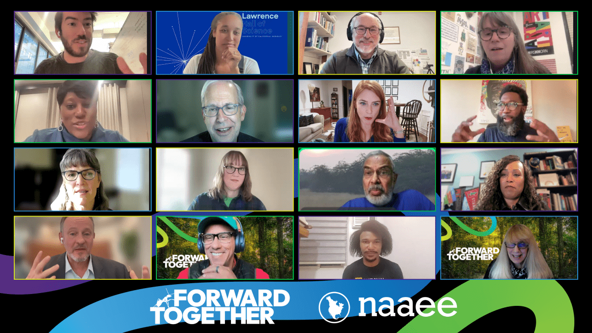 Grid of rectangle framed photos of keynote speakers from the 2025 NAAEE Annual Conference