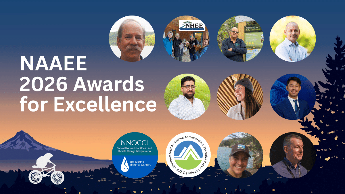 NAAEE 2026 Awards Winners grid of logos and faces