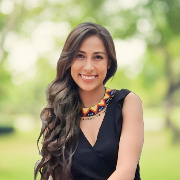 Rebecca outside in a park