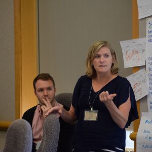Sarah Bodor and Drew Price presenting at ee360 meeting