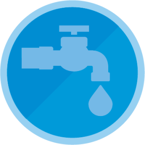 a graphic of a faucet dripping water