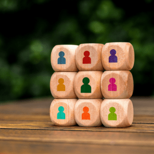 Wooden blocks stacked atop each other