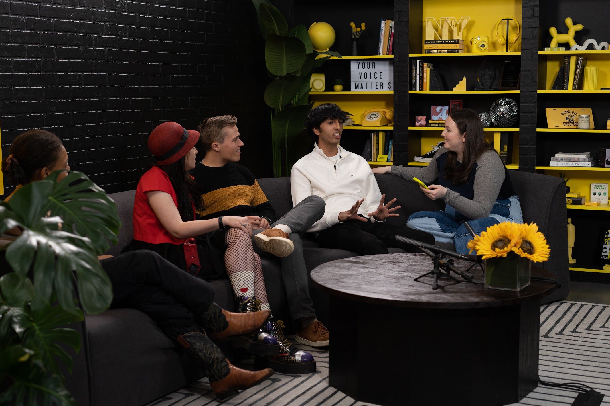 Speaking on POVz, a Gen-Z Talk Show, about how young people are affecting the environment. Credit: The Conversationalist Caption. 