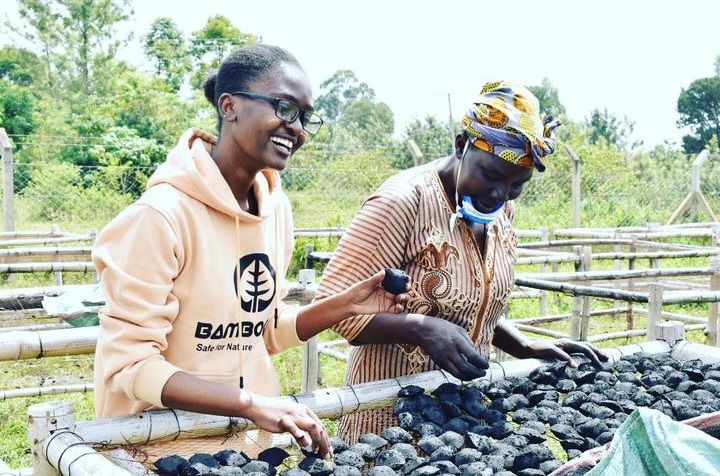 Wendy Omanga visiting Busia Bamboo Cooperative in Butula constituency. Credit: Moonlight Initiative ltd.