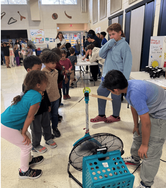 Students at a STEM fair