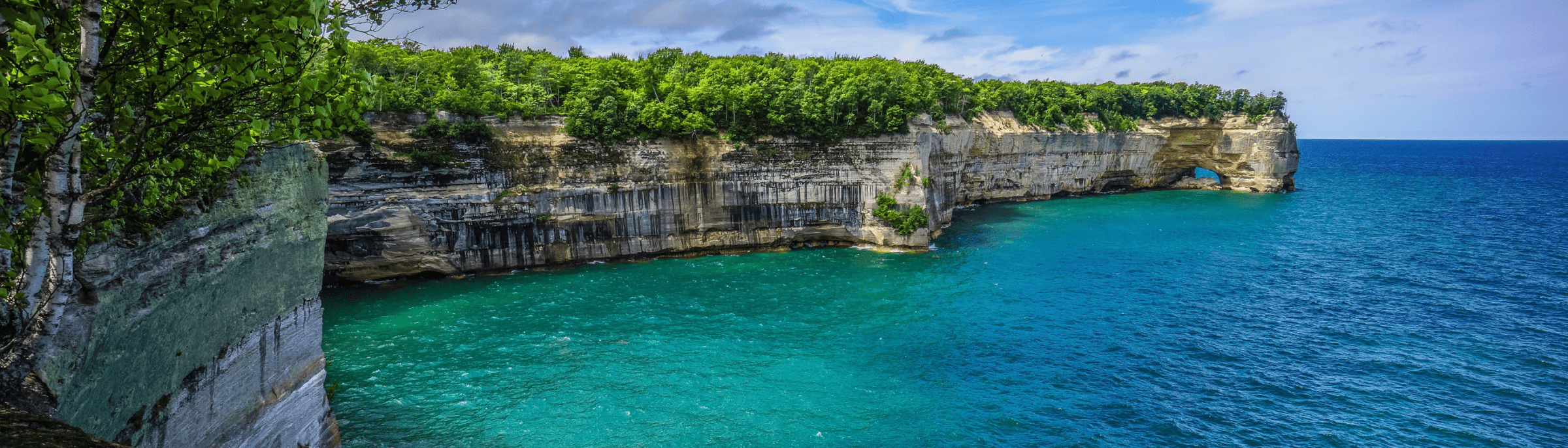 Cliffs on lake shore