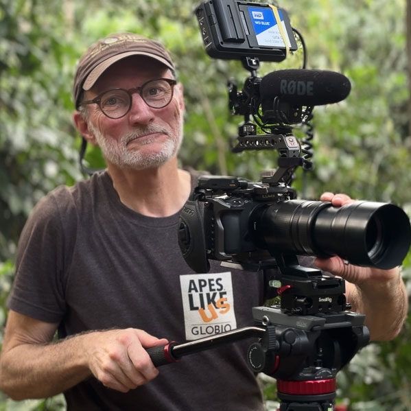 Gerry Ellis behind a camera