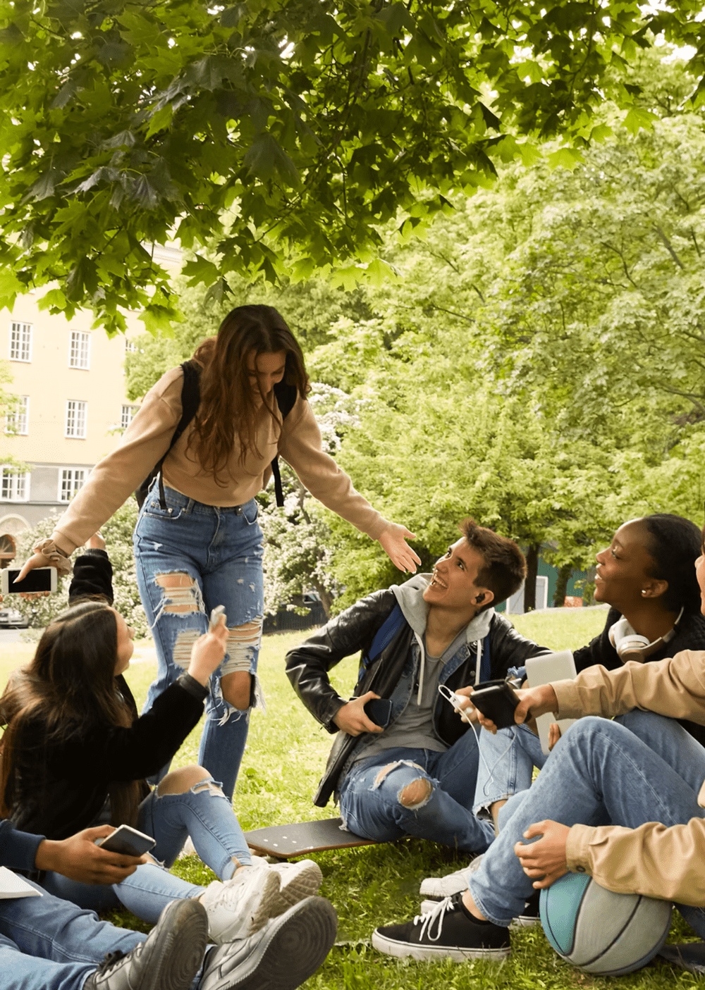 College students outside