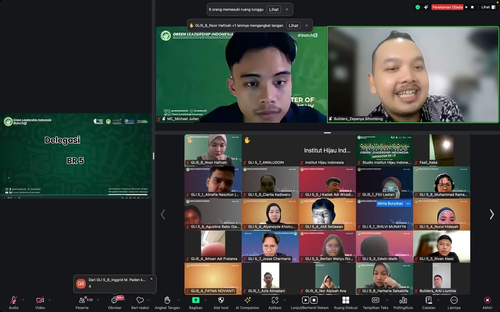 A screenshot from a virtual meeting