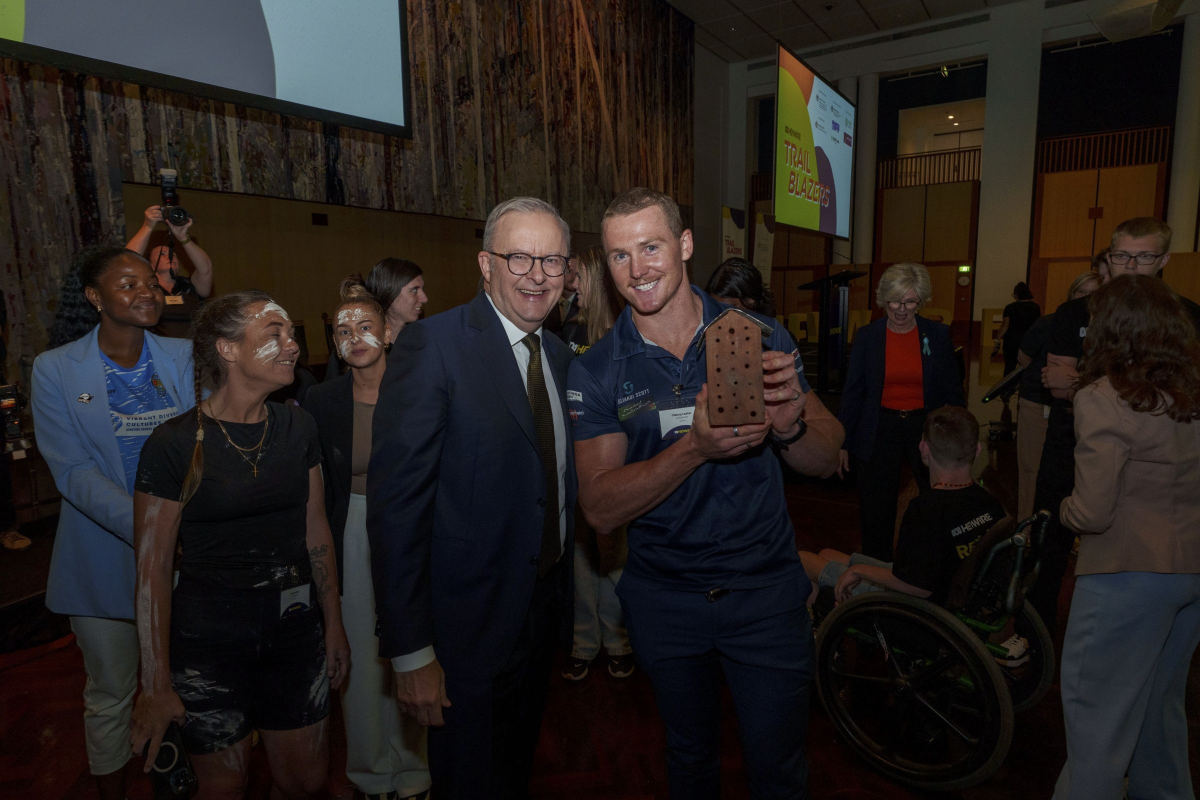 Clancy and Australia's Prime Minister pose for a photo