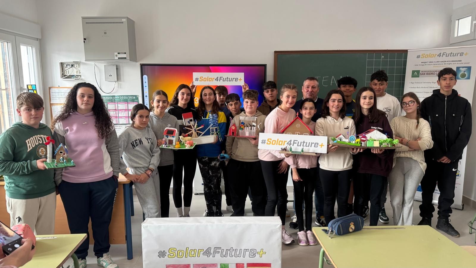 Students holding their Solar for the Future projects